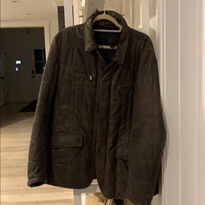 Brown GIMO’s Mens Leather quilted Jacket